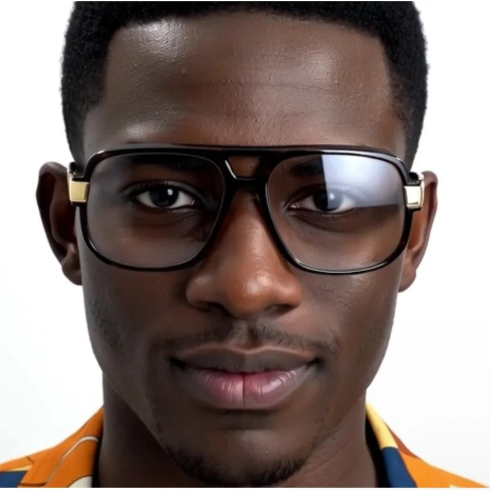 Unisex Clear Lens Glasses Oversized Fashion Square Frame Eyeglasses Trendy Style